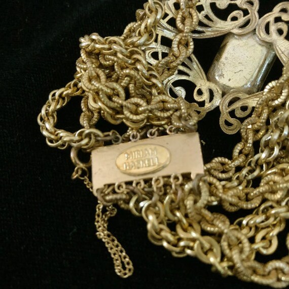 Retro Miriam Haskell Bracelet, Huge Emerald Cut R… - image 8