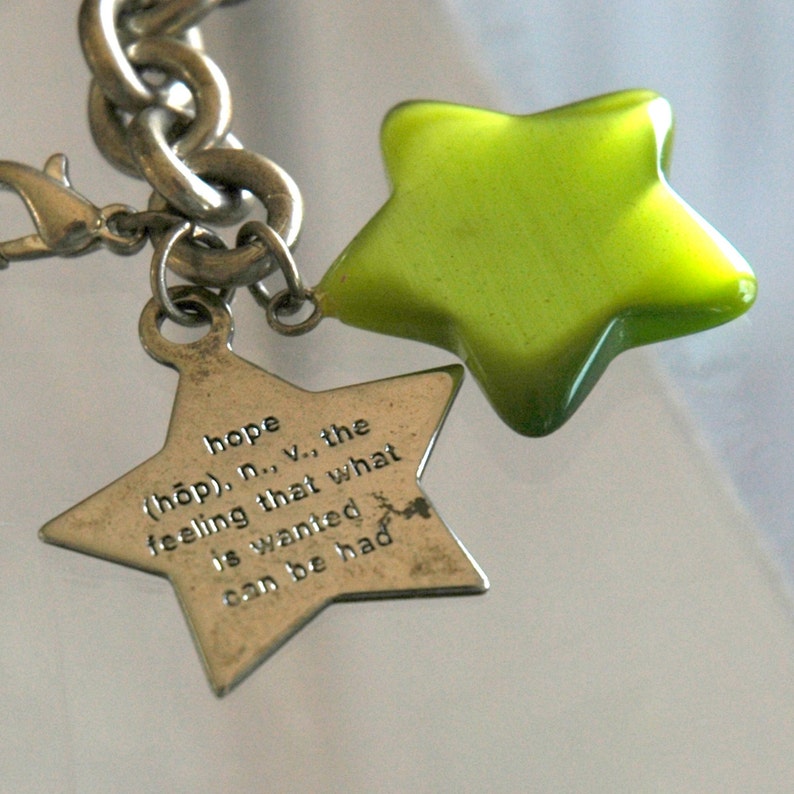 Hope Charm Bracelet Etsy