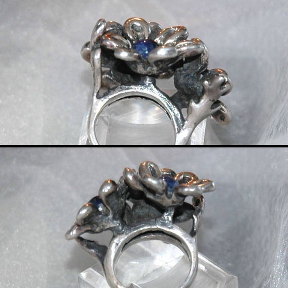 Daisy Bouquet Statement Ring, Vintage Artisan Stu… - image 5