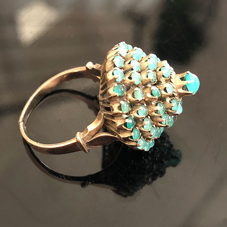 Vintage Siam/Thai Princess Harem Ring Emeralds 14k Gold | Etsy