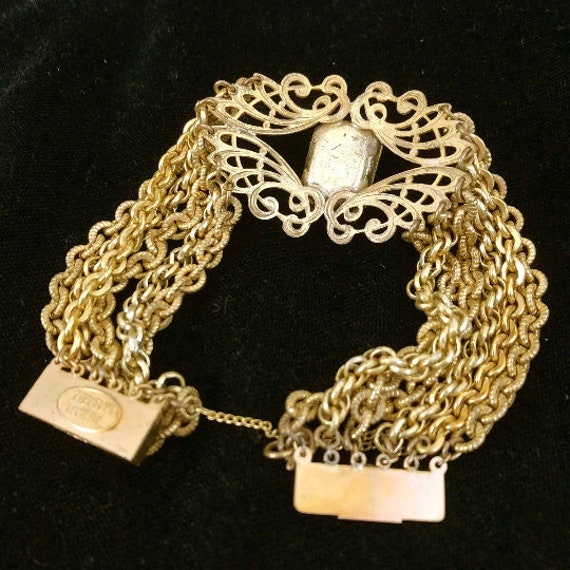 Retro Miriam Haskell Bracelet, Huge Emerald Cut R… - image 7
