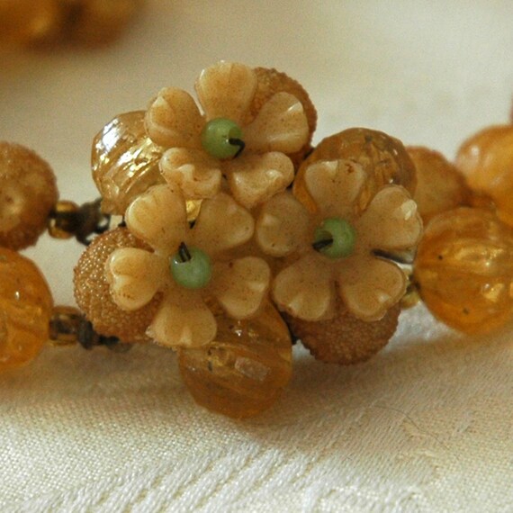 1940s Hong Kong Necklace with Plastic Butterscotc… - image 2