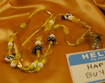 Chicken and Eggs Lanyard with Ladybugs and Smiley Faces