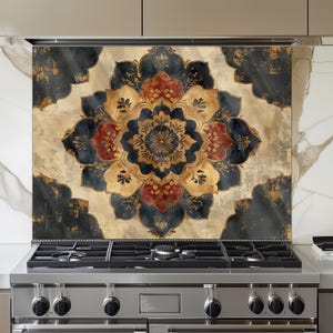 Moroccan Style Tempered Glass Backsplash: Heat Resistant Kitchen Art