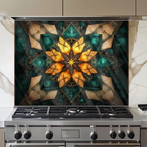 Moroccan Style Tempered Glass Kitchen Backsplash: Modern Art, Durable Protection