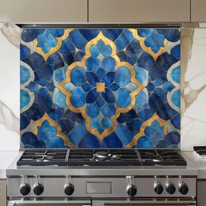 Moroccan Style Glass Kitchen Backsplash: Heat Resistant Tempered Glass