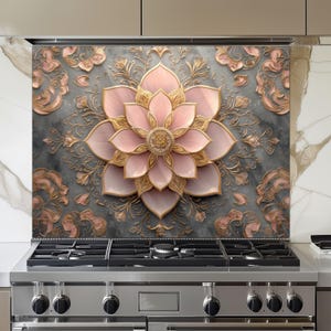 Moroccan Style Tempered Glass Stove Backsplash Panel