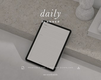 Dagplanner | Productiviteit, doelen stellen, prioriteiten, takenlijst | Afdrukbaar dagschema | A5, A4 | 2024, 2025 | Digitale pdf-download