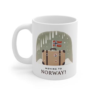 Norway Mug, Moving to Norway, relocating to norway gift, norway mug, co-worker relocation present, immigration to norway, moving away mug