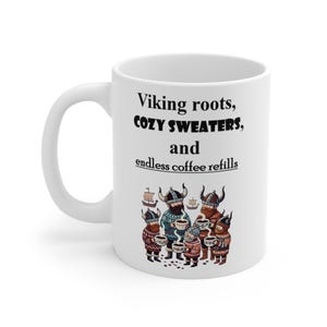 Norway Mug, Viking Roots, Norwegian Flag Mug, Viking Mug, Cute Coffee Mug Gift, Scandinavia Coffee Cup Mug, Scandi Mug