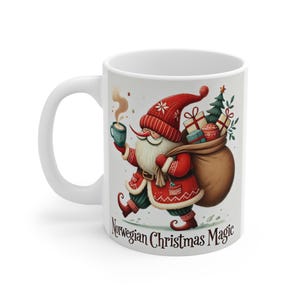 Norway mugs, Norwegian Christmas Magic, Norwegian Flag Mug, Viking Mug, Cute Coffee Mug Gift, Scandinavia Coffee Cup Mug, Scandi Mug