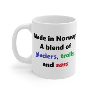 Norway Mug, Made in Norway, Norwegian Flag Mug, Viking Mug, Cute Coffee Mug Gift, Scandinavia Coffee Cup Mug, Scandi Mug