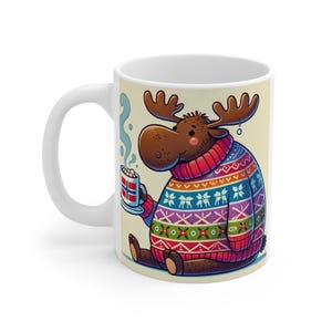 Norway Mugs, Norway Moose, Norwegian Flag Mug, Viking Mug, Cute Coffee Mug Gift, Scandinavia Coffee Cup Mug, Scandi Mug