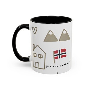 Norway Mugs, From Norway with Love, Norwegian Flag Mug, Viking Mug, Cute Coffee Mug Gift, Scandinavia Coffee Cup Mug, Scandi Mug