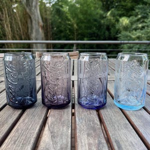 Vintage Coca Cola Glasses Shaped Like Soda Cans, Coca Cola Collectible Glasses, Vintage Barware, Soda Collectible (Set of 4)