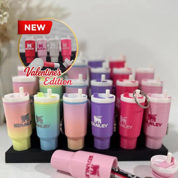 Mini Stanley Cup Keychain/ Chapstick Holder/ 3D Printed Tumbler Charm/ Gift for girls and friens/ valentines gifts