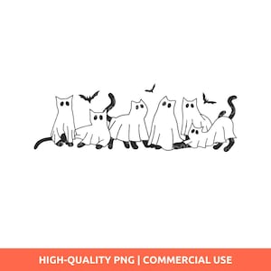 Cute Ghost Cat PNG, Halloween Cat Clipart, Cat Mom Sublimation Design, Spooky Season Svg, Cat Lover Gift, Halloween SVG, Funny Cat Ghost