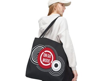 On Go Mode Graphic Tote Bag | Modern Motivational Canvas Carryall