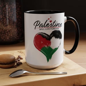 Hartverwarmende koffiemok Palestina - liefde en solidariteit in elke slok, cadeau voor activisten, woondecoratie, koffieliefhebbers, mokken voor supporters.