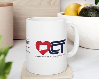 LOVE CT Coffee Mug | Constitution State Ceramic Cup | 11oz or 15oz Home Gift