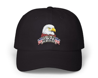 Bald Eagle with American Flag Classic Dad Cap | Patriotic Embroidered Hat