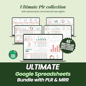 Pakiet PLR Google Sheets: ponad 50 szablonów do odsprzedaży (produkt cyfrowy)