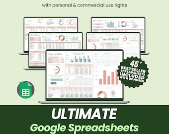 DPP Google Sheets Bundle : plus de 50 modèles revendables (produit numérique)