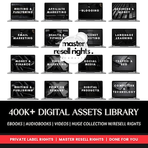 400K+ Digital Items Mega Bundle, Ebooks, Audio, Videos, Master Resell & Private Label Rights, Digital Bundle, Digital Value Bundle