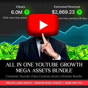 YouTube Growth Mega Bundle: 10,000+ Assets, Templates & Animations PLR