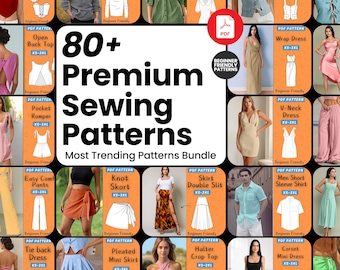 80+ Women's & Men's Sewing Patterns: Blouse, Dress, Jumpsuit (PDF Pattern)