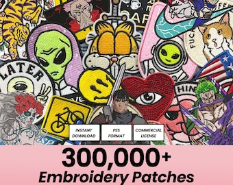 300 000 méga motifs de broderie : lot de méga (téléchargement numérique)