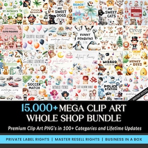 Mega Clipart Bundle: 10,000+ PNG Images for Sublimation (Digital Download)