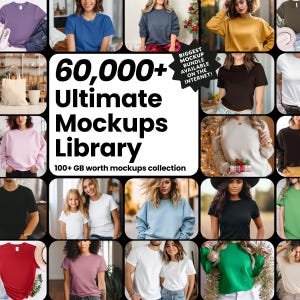 Apparel Mockup Mega Bundle: 60,000+ T-Shirt Designs, Mug, Tote, Print on demand Premium Mockups Collection