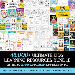 Kids Learning & Classroom Activities Bundle, Teachers Parents Worksheets For Kids, DFY Digital Product Bundle, PLR MRR Master Resell Rights