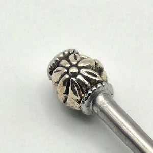 Smithy's Bloom Stainless Steel Hair Stick, Custom Length Engraved Metal Updo Pin, Strong Secure All Day Bun Holder for Thick or Thin Locks