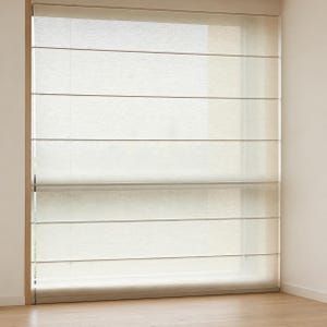 Custom Linen Roman Shade, Cord Lift Window Blind, Neutral Light Filtering Shade, Made to Measure Window Treatment