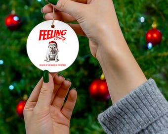 Dawg Christmas ornament, Georgia, bulldogs, santa them, feeling jolly