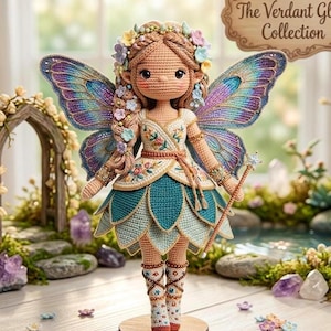 Häkelanleitung für eine Amigurumi-Feenpuppe, fortgeschrittenes 17-seitiges PDF