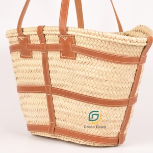 Straw basket leather lines