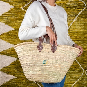 Straw basket double handle