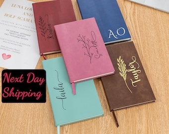 Personalized Leather Journal, Customized Leather Journal, Journal with Name, Personalized Notebook, Personalized Diary,Travel Size, Mom Gift