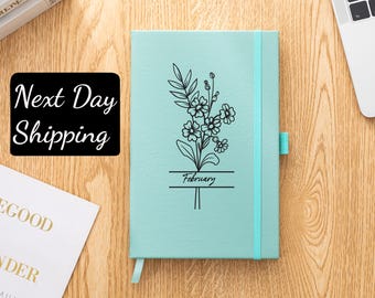 Birth Flower Name Journal, Gratitude Journal, Personalized Journal, Prayer Journal, Journal Personalized, Self Care Journal Wellness Journal