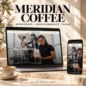 Coffee Shop WordPress Theme with WooCommerce, Responsive Roastery Website Template | Meridian Coffee