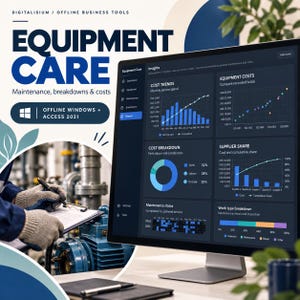 Equipment Maintenance Tracker for Microsoft Access, Service Plans, Hour Readings and Breakdown Log