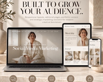 Tema de WordPress para agencia creativa, sitio web de estudio de marketing gratuito con Elementor, portafolio y tienda.