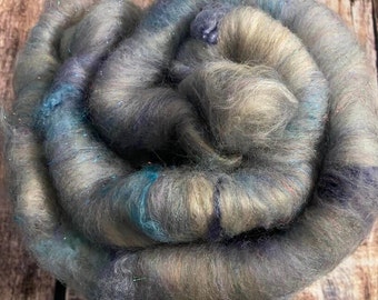 Drum Carded Art Batt #18 B  ; Perfect for Spinning, Felting, Creating