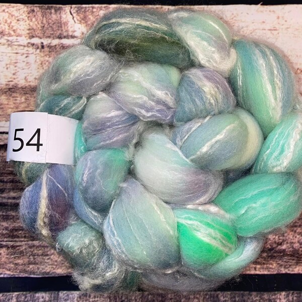 Kettle Dyed Merino/Bamboo 70/30 Blended Wool Top 4 oz Roving for Spinning, Crafting, Weaving, Needle Felting