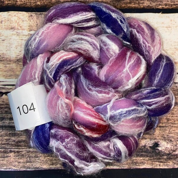 Kettle Dyed Merino/Bamboo 70/30 Blended Wool Top 4 oz Roving for Spinning, Crafting, Weaving, Needle Felting
