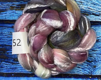 Kettle Dyed Merino/Bamboo  70/30 Blend Wool Top 4 oz Roving for Spinning, Crafting, Weaving, Needle Felting