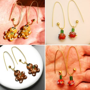 Thanksgiving, Christmas, Halloween And Anytime Three Way Earrings With Ball Ended Gold Ear Wires Three Pairs Of Earrings In One image 5